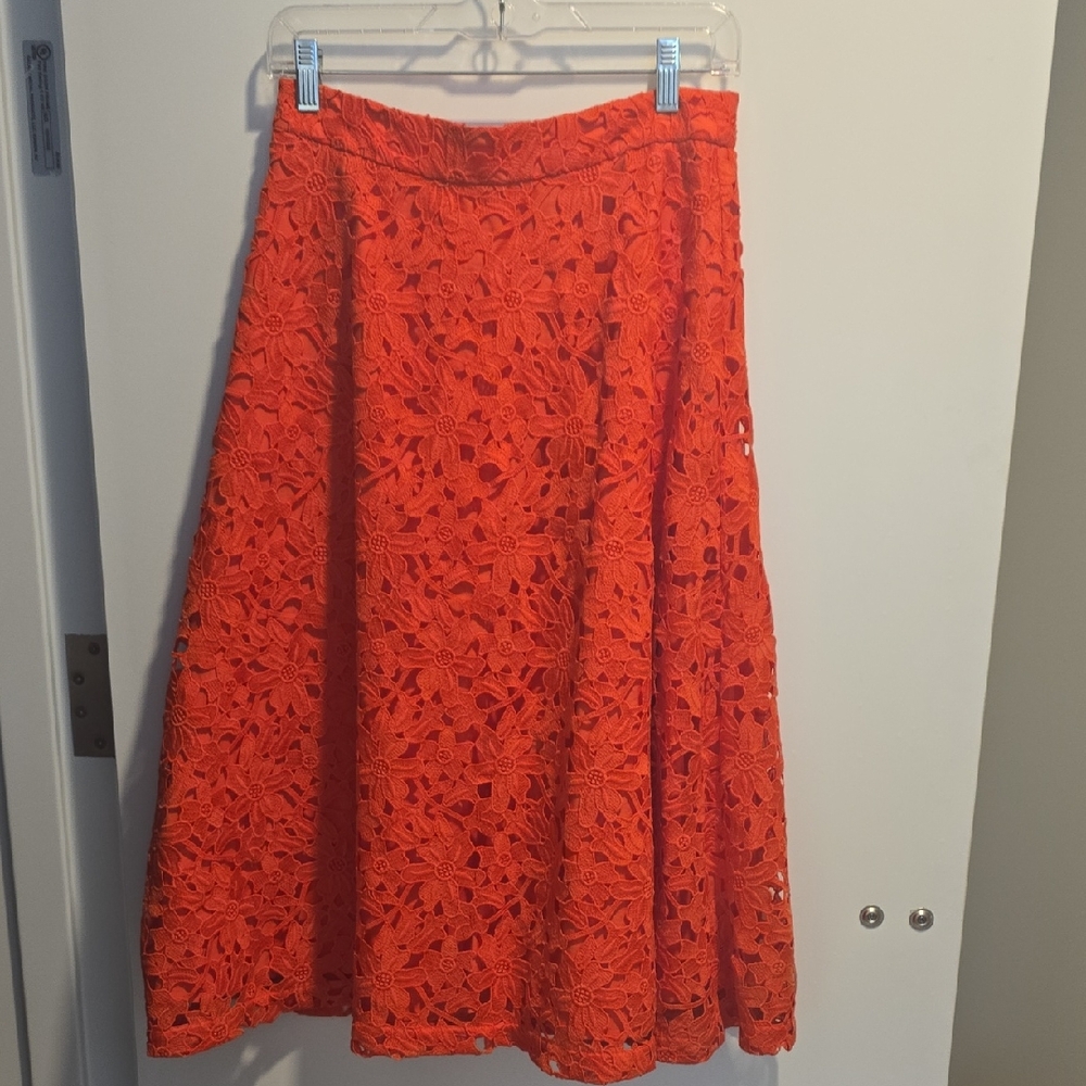 Banana Republic Vibrant Orange A-Line Skirt